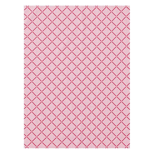 Red and white geometric checkered pattern retro    tafelkleed (Voorkant)