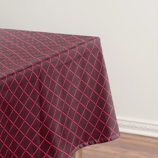 Red and white geometric checkered pattern retro    tafelkleed (Voorbeeld)