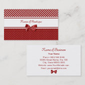 Red and White Gingham and Polka Dots Boutique Visitekaartje (Voorkant / Achterkant)