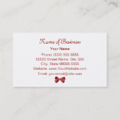 Red and White Gingham and Polka Dots Boutique Visitekaartje (Achterkant)