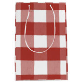 Red and White Gingham Gift Bag Medium Cadeauzakje (Voorkant)