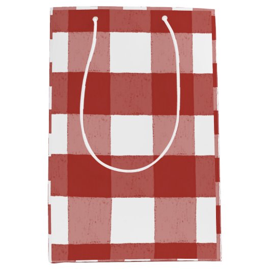 Red and White Gingham Gift Bag Medium Cadeauzakje (Voorkant)