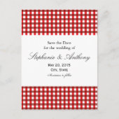 Red and White Gingham Pattern Barbeque Aankondigingskaart (Voorkant)