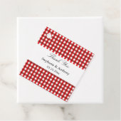 Red and White Gingham Pattern Barbeque Bedankt Bedankjes Labels (In situ)