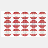 Red and White Gingham Pattern Barbeque Bedankt Labels (Vel)