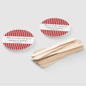 Red and White Gingham Pattern Barbeque hand fan Handwaaier (Niet-gemonteerd)