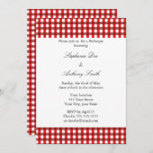 Red and White Gingham Pattern Barbeque Kaart (Voorkant / Achterkant)