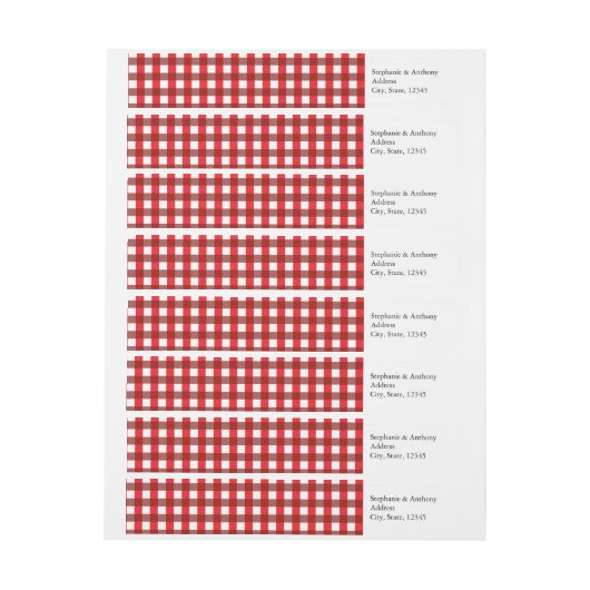 Red and White Gingham Pattern Barbeque Wedding (Vel)