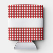 Red and White Gingham Pattern Barbeque Wedding Blikjeskoeler (Achterkant)
