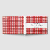 Red and White Gingham Pattern Barbeque Wedding Gastenboek (Volledig)