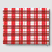 Red and White Gingham Pattern Barbeque Wedding Gastenboek (Achterkant)