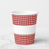 Red and White Gingham Pattern Barbeque Weddingb Papieren Bekers (Achterkant)