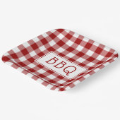 Red and White Gingham Pattern BBQ Party Papieren Bordje (Gebogen)