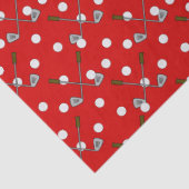 Red And White Golf Balls And Clubs Tissuepapier (Detail)