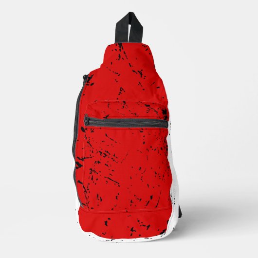 Red and White Grunge-style Sling Bag (Voorkant)