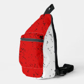 Red and White Grunge-style Sling Bag (Rechterhoek)