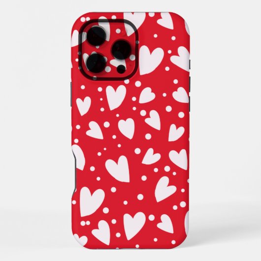 Red and White Heart Pattern | Cute Valentine Love iPhone Hoesje (Achterkant)