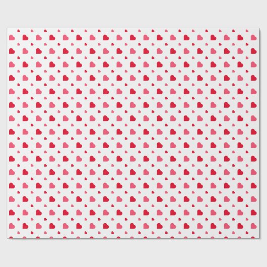 Red and white Heart Valentine’s Day  Cadeaupapier (Vlak)