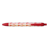 Red and White Hearts Pattern Pen (Achterkant)