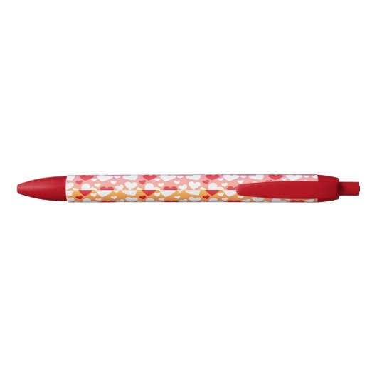 Red and White Hearts Pattern Pen (Achterkant)