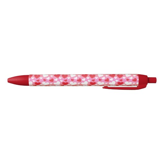 Red and White Hearts Pattern Pen (Bodem)