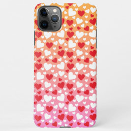 Red and White Hearts Pattern Phone Case iPhone 11Pro Max Hoesje