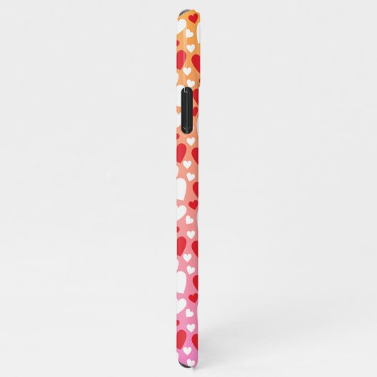 Red and White Hearts Pattern Phone Case iPhone Hoesje (Rechterkant)