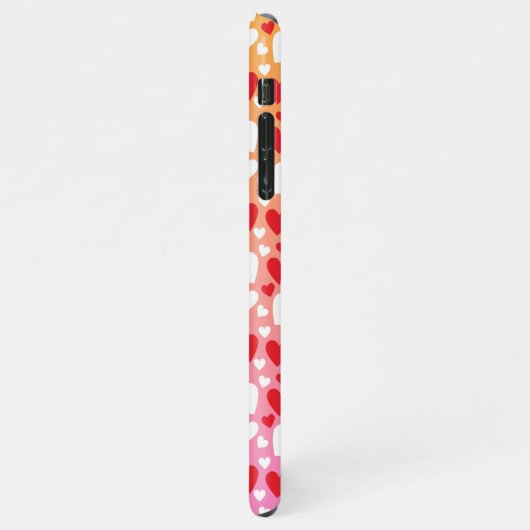 Red and White Hearts Pattern Phone Case iPhone Hoesje (Linkerkant)