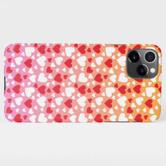 Red and White Hearts Pattern Phone Case iPhone Hoesje (Achterkant horizontaal)