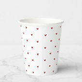 Red and White Hearts Pattern Valentine's Day Papieren Bekers (Rechts)