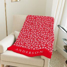 Red and White Holly Berries | Gepersonaliseerd Fleece Deken