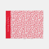 Red and White Holly Berries | Gepersonaliseerd Fleece Deken (Voorkant (Horizontaal))