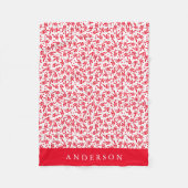 Red and White Holly Berries | Gepersonaliseerd Fleece Deken (Voorkant)