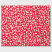 Red and White Holly Berries | Vakantie Cadeaupapier (Vlak)