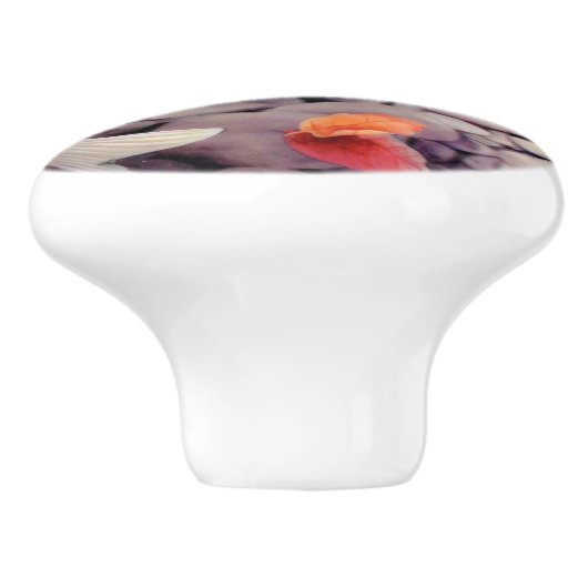 Red and White Koi Fish Pond Keramische Knop (Zijkant)