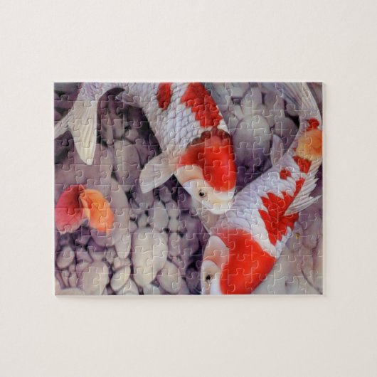 Red and White Koi Fish Pond Legpuzzel (Horizontaal)