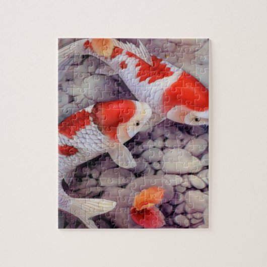 Red and White Koi Fish Pond Legpuzzel (Verticaal)