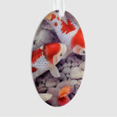 Red and White Koi Fish Pond Ornament (voorkant)