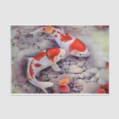 Red and White Koi Fish Pond Tissuepapier (Voorkant)