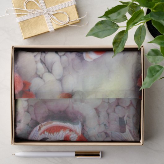 Red and White Koi Fish Pond Tissuepapier (Geschenk)