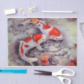 Red and White Koi Fish Pond Tissuepapier (Craft)