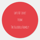Red And White Letters Lots Of Love Text Sticker (Voorkant)