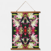 Red and White Lily Flowers Abstract Hangend Wandkleed (Voorkant)