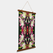 Red and White Lily Flowers Abstract Hangend Wandkleed (Gebogen)