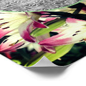 Red and White Lily Flowers Lijst Uw foto toevoegen Poster (Hoek)