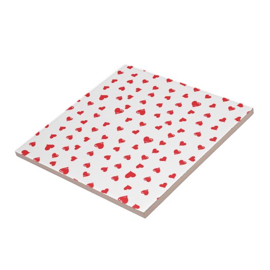 Red and White Love Heart Tegeltje (Zijkant)