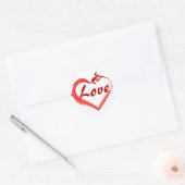 Red and White Love in a Heart Sticker (Envelop)