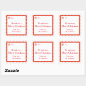 Red and White Merry Christmas Wishes Message Vierkante Sticker (Vel)