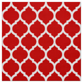 Red and White Moroccan Quatrefoil Pattern Stof (Swatch)