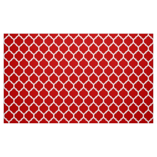 Red and White Moroccan Quatrefoil Pattern Stof (Fat Quarter)